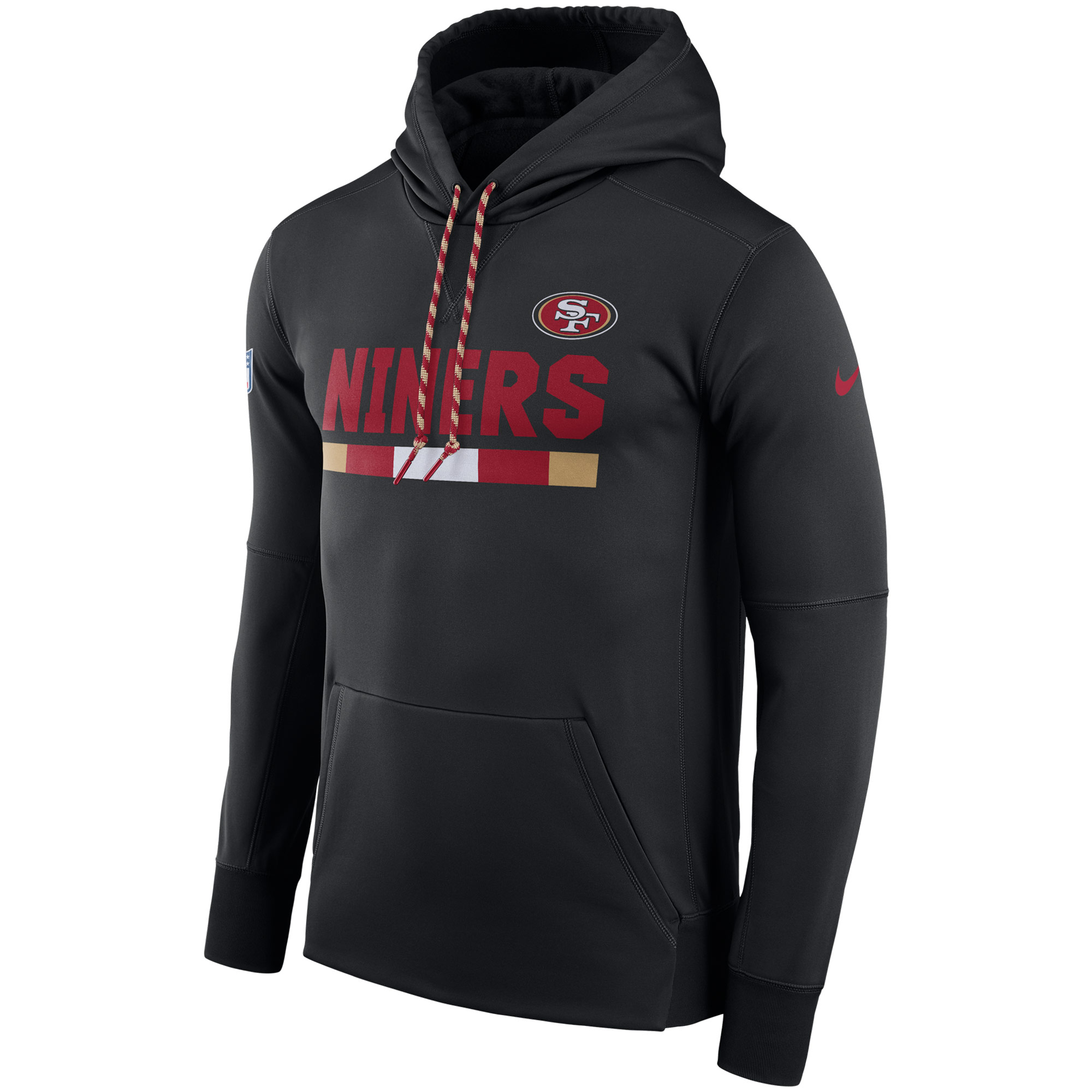 NFL Men San Francisco 49ers Nike Black Sideline ThermaFit Performance PO Hoodie->carolina panthers->NFL Jersey